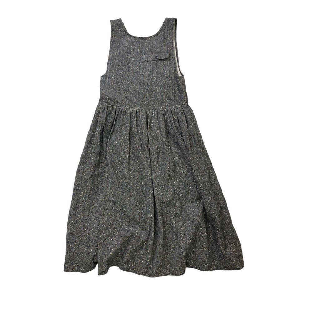 Carmel Tweed Gray Herringbone Sleeveless Cotton Blend Dress Size Small